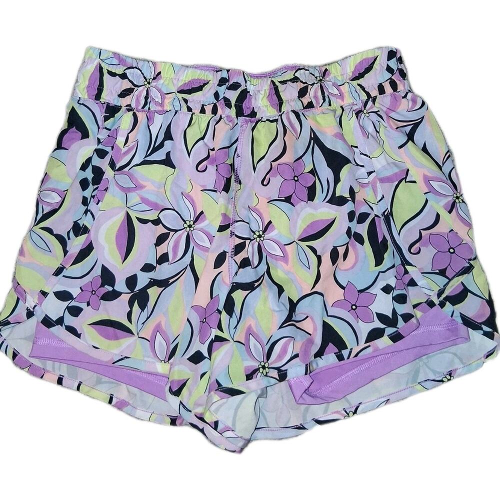 Avia Womens Active Shorts Bike Liner Size L 12-14 Purple Black